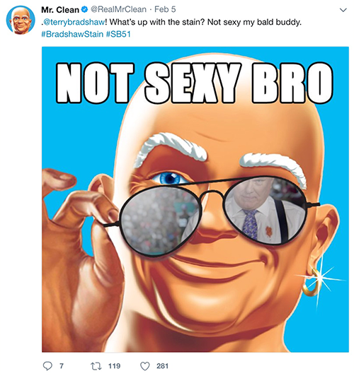 but Mr. Clean is trying to change that by posting hilarious GIFS and memes ...